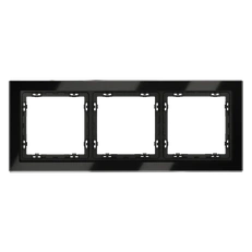 Изображение Рамка стеклянная VOLTUM S70 на 3 поста (черный,стекло)