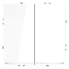 Изображение Выключатель встраиваемый VOLTUM S70 двухклавишный с подсветкой 10А (белый глянцевый)